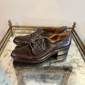 Circa Joan & David Shoes Womens Size 6.5‎ Brown Leather Oxford Flats CJBEAUCHAMP